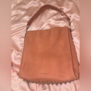 Alexander Wang Nubuck Darcy Hobo Coral Tan Pebbled Leather Shoulder Bag